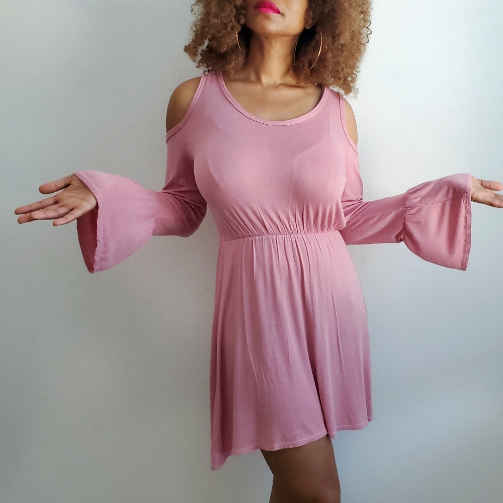 Cold Shoulder Pink Dress